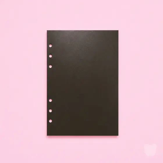 Kit 3/6 Divisórias A5 Plástico Preto Fichario Argolado Caderno de Disco