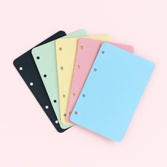 Kit 4 Divisórias Coloridas Fichário Caderno Argolado 4 furos A5 - Papel Color Plus 180g