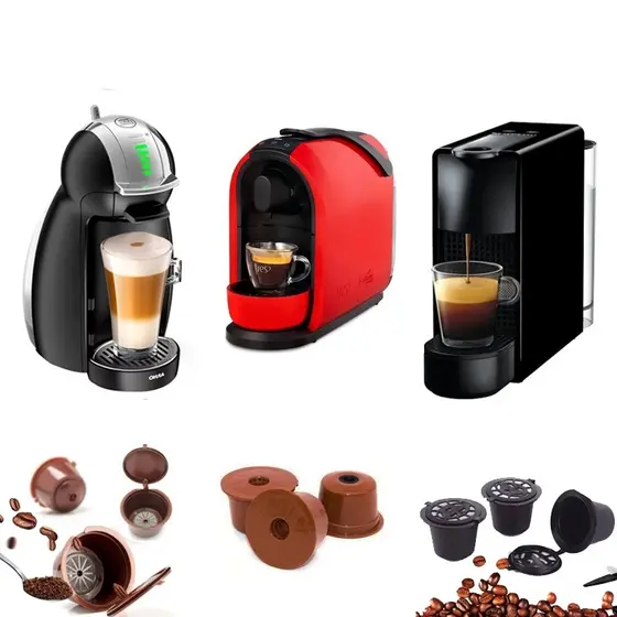 Cápsula café reutilizável Compatível Três corações/Dolce Gusto/Nespresso
