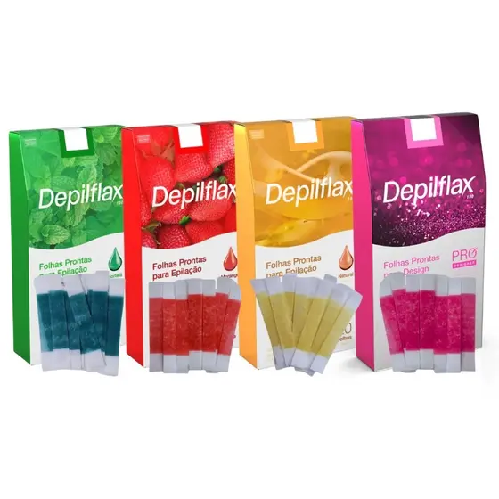 100 Tiras De Cera Depilatória Depilflax Para Sobrancelha e Buço + Escova Mimo Grátis
