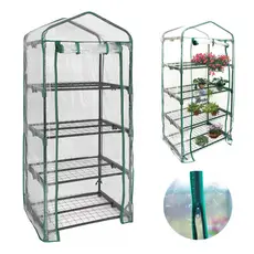 Estufa Vertical Planta 4 Andares Portátil Aço Capa Com Zíper Indoor Tenda p Cultivo
