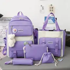 Kit 5 Bolsa Mochila Femina Musculina De Nylon adequado Para Escola  Multiuso 9043