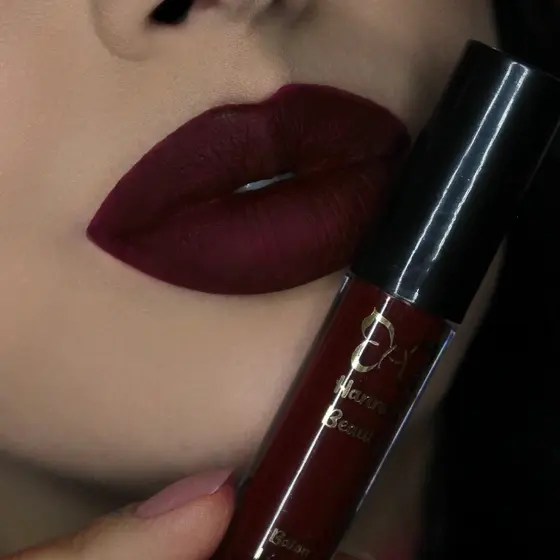 Batom Liquido Matte Hannah Beauty Cor Bella Bordô Alta Pigmentação Secagem Rápida Não Transfere Longa Duração