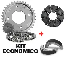 KIT TRANSMISSÃO RELAÇÃO + COXIM + LONA FREIO HONDA BIZ 100 ANTIGA 1998 Até 2005