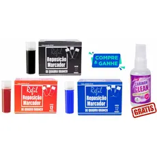 Refil Para Marcador Para Quadro Branco Board Master Wbma Vbm 5,5 ml 36 Unidades + Limpador 60ml