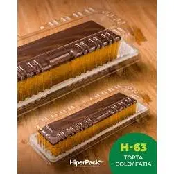 Embalagem Retangular Fatia Bolo Rocambole H63 400gr C/5 Unid