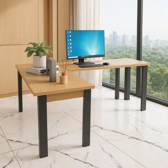 Mesa Gamer em L – Design Industrial para Computadores - Estilo Vintage