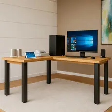 Mesa Gamer L Industrial  Ideal para Escritório e Computadores - Estilo Vintage