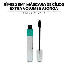 Rímel 2 em 1 Máscara de Cílios Extra Volume e Alonga Prova d' Água