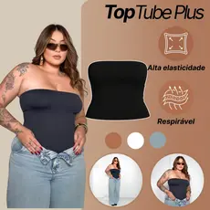Blusa Plus Size Feminina Tomara Que Caia Top Tube Com Tecido Duplo Ajuste Perfeito G1G2 G3 Uni e KIt