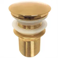 Válvula Ralo Click Up Inteligente Em Metal Inox Dourado/Ouro Para Banheiro Feda Cheiro 1/4