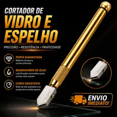 Cortador de Vidro Profissional Ponta Diamantada com Reservatório de Óleo Riscador para Espelho Azulejo Cerâmica