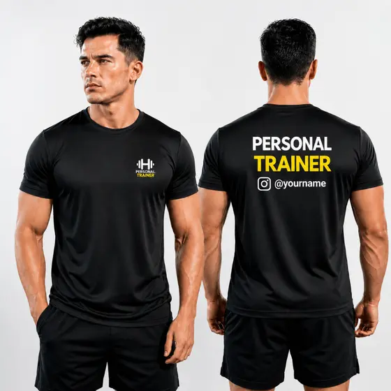 Camiseta Unissex Personal Trainer Educação Física Treino Academia Fitness Instrutor Esporte