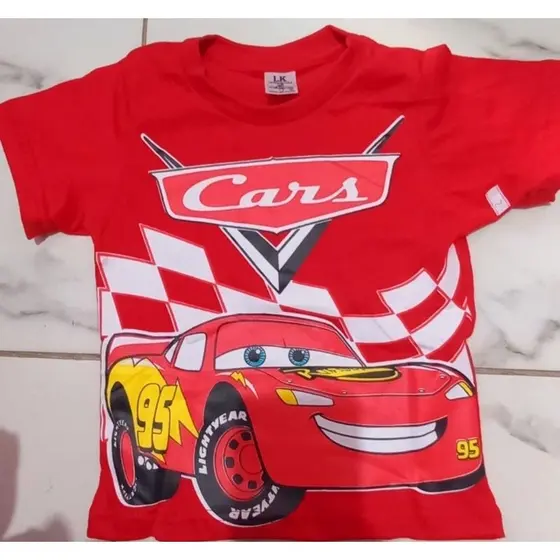 Camiseta CAMISA BLUSA Infantil Carros Mc Queen 100% Algodão
