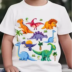 Camiseta camisa blusa Infantil Dino Dinossauro colorido algodão100%