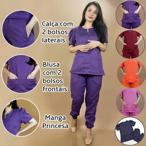 [TECIDO PREMIUM] Pijama Hospitalar Scrub Cirurgico  Princesa- Ótimo para clínicas, hospitais e mais - não é transparente