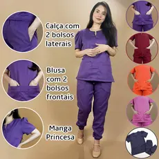 [TECIDO PREMIUM] Pijama Hospitalar Scrub Cirurgico  Princesa- Ótimo para clínicas, hospitais e mais - não é transparente