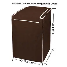 Capa Para Máquina De Lavar 10 A 12kg Acabamento Interno Aveludado Alta Qualidade