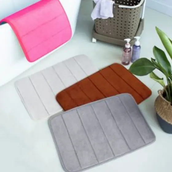 Tapete Flannel Para Banheiro 40x60cm Antiderrapante Aveludado Alta Absorção Macio