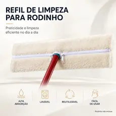 Kit Com 1 a 10 Capa Para Rodinho Limpa Tudo Tira Pó Refil Prático C/ Zíper