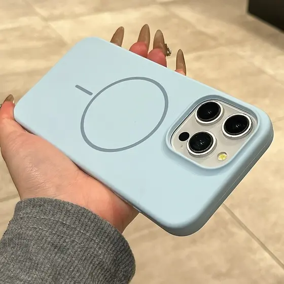Capa De Telefone Carregador Sem Fio De Silicone Líquido Para iPhone 11 12 13 14 15 16 Pro Max Plus Magnética À Prova De