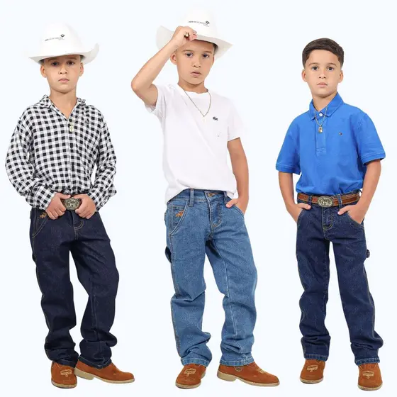 Kit 3 Carpinteiras Masculinas Infantis Cowboy Country