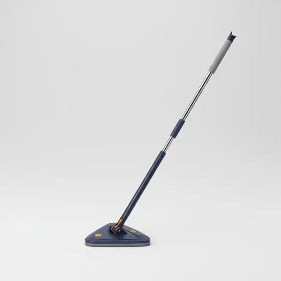 Esfregão Triangular Azul com Cabo Extensível 130cm Rotação 360° AliDoLado