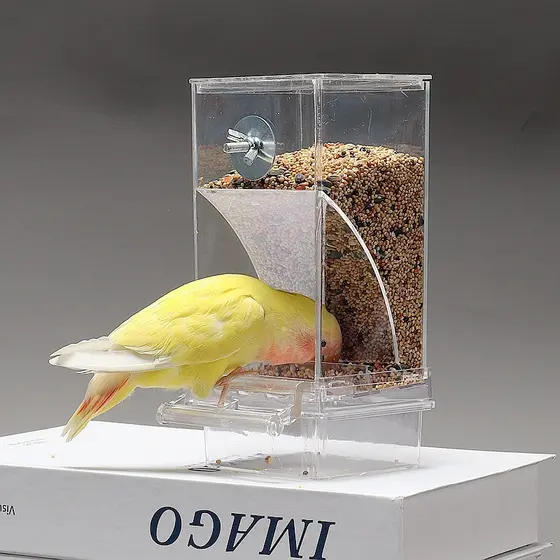 Comedouro para Pássaros Automático - Design Antidesperdício para Gaiolas e Viveiros