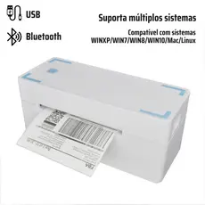 Impressora Térmica 203DPI Bluetooth + USB Impressora Adequado para vários rótulos Impressão rápida