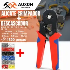 AUXOM Kit Alicate Eletricista Profissional - Crimpador com 1800 Terminais e Ilhós Inclusos