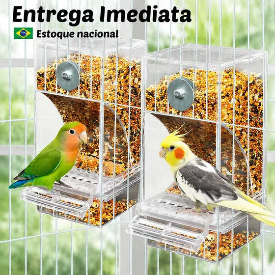 Comedouro para Pássaros Prático - Antidesperdício e Fácil Limpeza para Aves Ornamentais