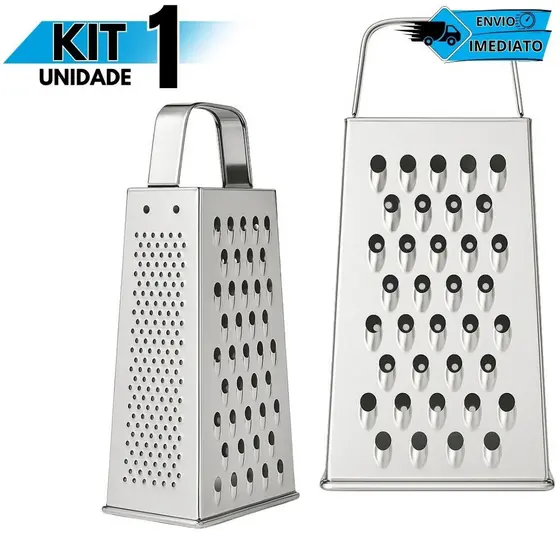 Ralador Inox 4 Faces Multiuso Utensílio de Cozinha para Queijo e Legumes