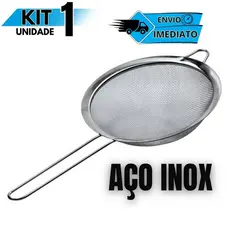 Peneira Inox 12cm Coador de Cozinha Manual Multiuso para Chá Café e Sucos