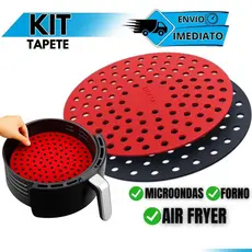 Tapete Silicone Air Fryer Reutilizável Antiaderente Forro Protetor Redondo Cozinha