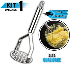 Amassador de Batata Inox Utensílio de Cozinha para Purê e Legumes