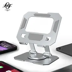 Suporte Tablet e Celular Metálico Rotativo de Liga de Alumínio Resistente Elegante e Totalmente Ajustável