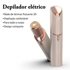 Depilador Facial Portátil em Formato de Batom | Elétrico, Recarregável e Indolor para Remoção de Pelos