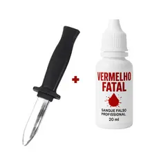 Kit Sangue Artificial Falso + Faca Mágica Retrátil – Efeitos Realistas e Brincadeiras de Terror