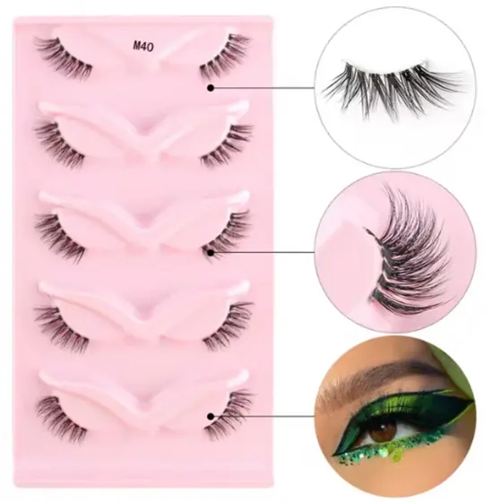 New Show 5 Pares Pestanas De Olho De Gato 3D Fofo De Mink Full Strip Cílios/Meia Extensões De Longas