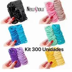 Kit 300 Unidades Xuxinha Elástico de Cabelo Xuxinha Criança Adulto Rabicó-Grande