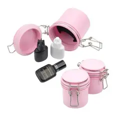 Pote Para Conservação De Cola Alongamento De Cílios Rosa E Preto