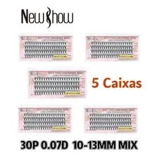 New Show 5Caixas/400 Unidades Números mistos Cílios Postiços 6D MINK 20P/30P/40P 10-13MIX-Tufos sem Nó