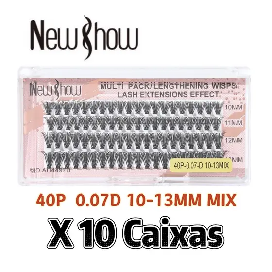 New Show 10Caixas/800 Unidades Números mistos Cílios Postiços 6D MINK 20P/30P/40P 10-13MIX-Tufos sem Nó