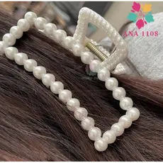 ANA 1108 KIT 4 PCS Prendedor/Piranha/Presilha  Grande de Cabelo com Detalhes de Perola