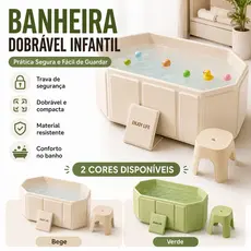 Banheira infantil dobrável antiderrapante fácil de guardar para 0 a 5 anos.