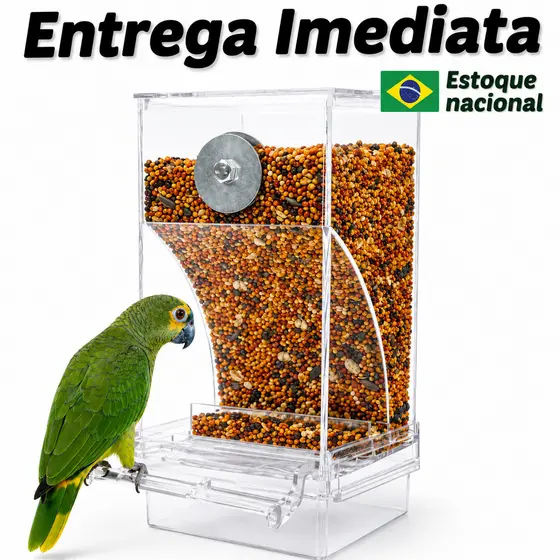 Comedouro Automático para Pássaros Acrílico Anti-Sujeira Sem Desperdício Para Gaiola
