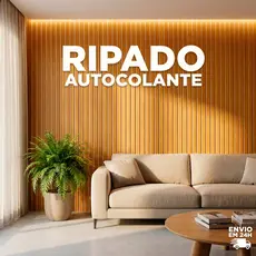 Painel Ripado Autocolante MDF 45x11cm – Decore sem Obra – Ideal para Apartamento | Kit com Placas