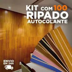 Kit 100 Placas Painel Ripado MDF Autocolante 45x11cm – Decoração Moderna Sem Obra Rápido e Fácil