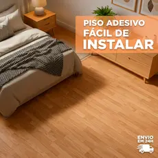 Placas Painel Revestimento Ripado MDF Autocolante para Chão e Parede 45x11cm - Fácil Aplicação