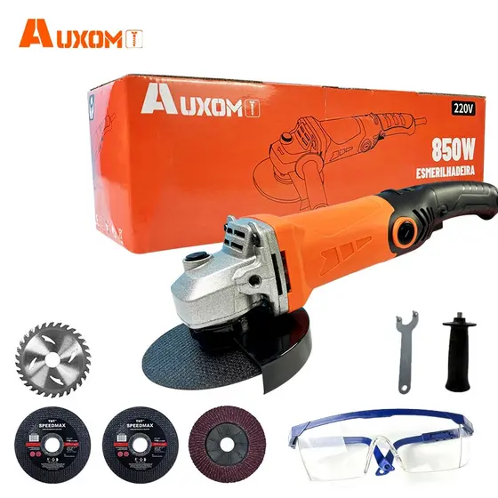 AUXOM Esmerilhadeira Angular 850W 220V 115mm - 6 Velocidades Ajustáveis 11000RPM para Corte e Desbaste
